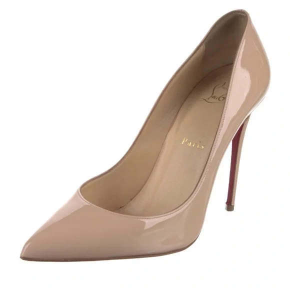 Christian Louboutin Nude Patent Leather Pump Heels - Picture 3 of 15